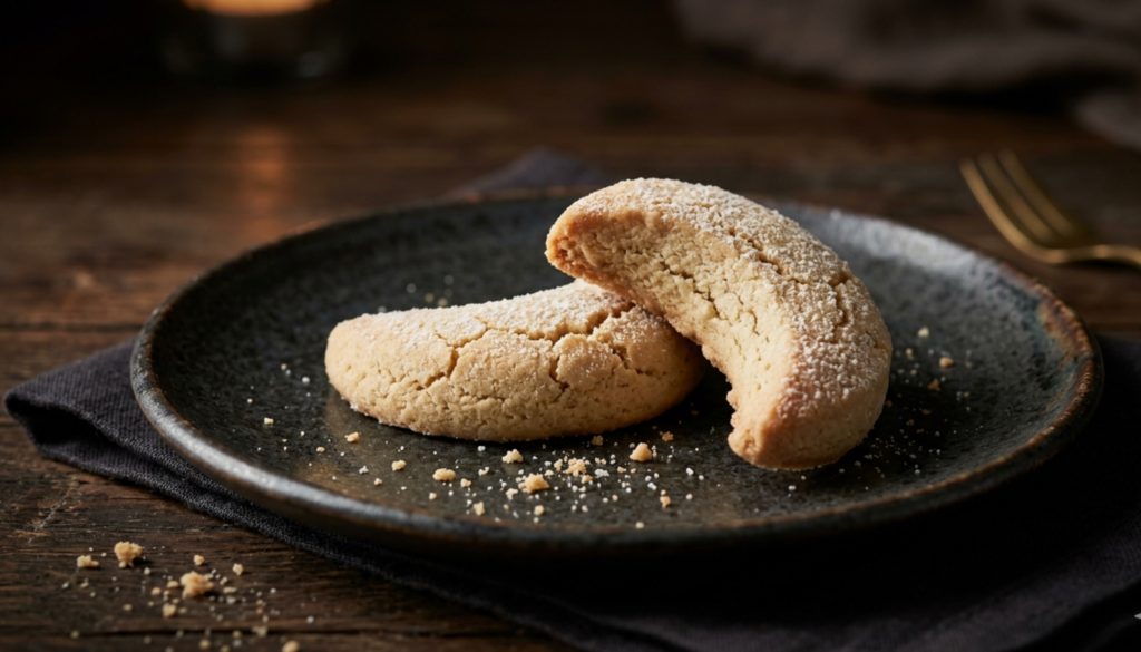 Traditional crescent-shaped, buttery cookies that are crisp, slightly sweet, and a perfect tea-time accompaniment.