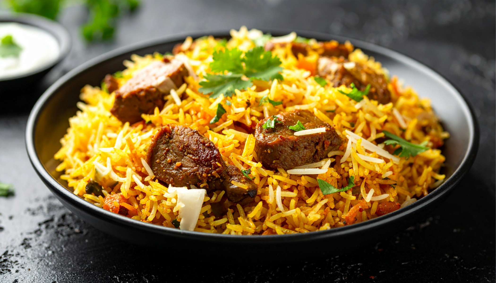 A timeless Hyderabadi favorite—tender pieces of marinated mutton nestled in saffron-kissed basmati rice, slow-cooked to perfection. Rich, aromatic, and layered with tradition.