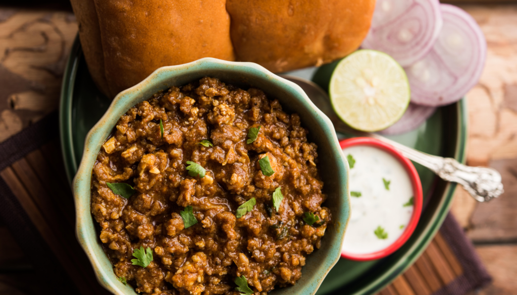 Finely minced mutton slow-cooked with onions, tomatoes, ginger, garlic, and aromatic Indian spices for a rich, flavorful curry.